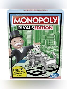 Hasbro Monopoly Rivals Edition Game 2 Player Fast Play Board Game